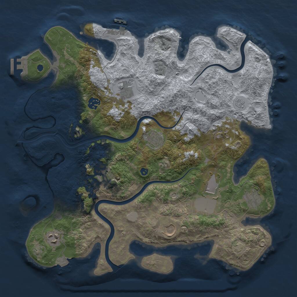 Rust Map: Procedural Map, Size: 3750, Seed: 204825321, 16 Monuments