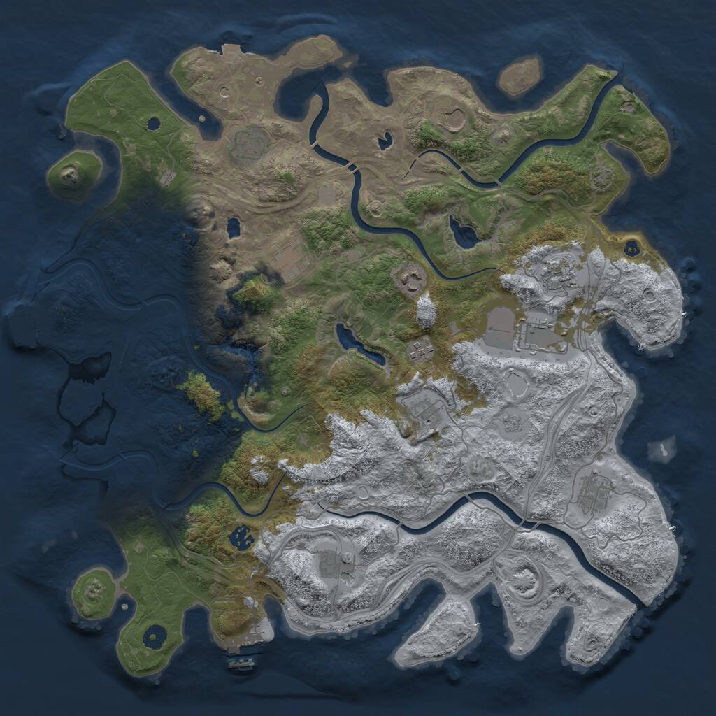 Rust Map: Procedural Map, Size: 4500, Seed: 1774245302, 17 Monuments