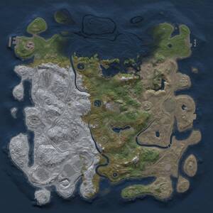 Thumbnail Rust Map: Procedural Map, Size: 4500, Seed: 957160575, 16 Monuments