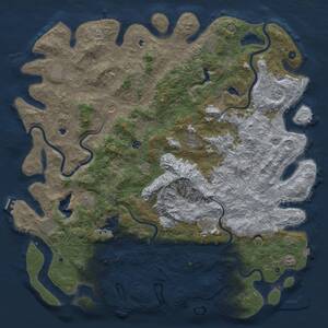 Thumbnail Rust Map: Procedural Map, Size: 6000, Seed: 1351031186, 17 Monuments