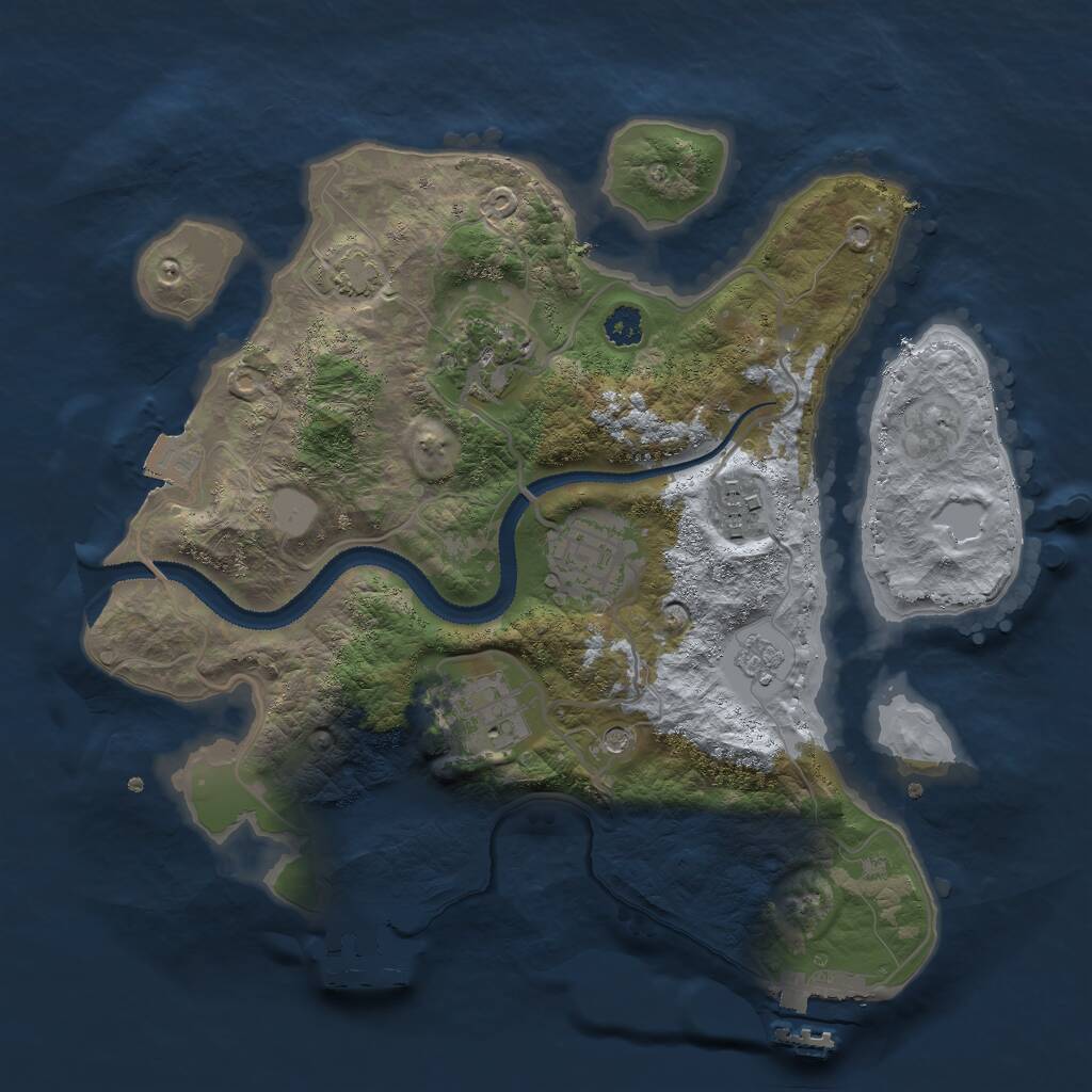 Rust Map: Procedural Map, Size: 2800, Seed: 439662333, 10 Monuments