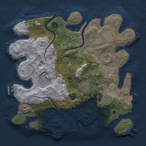 Thumbnail Rust Map: Procedural Map, Size: 3500, Seed: 705400449, 14 Monuments