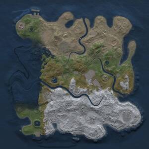 Thumbnail Rust Map: Procedural Map, Size: 3700, Seed: 93509994, 16 Monuments