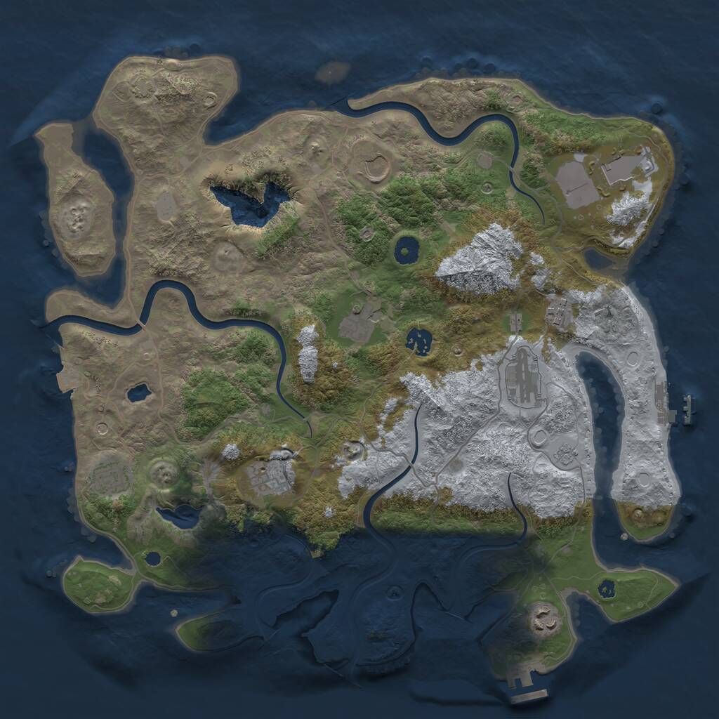 Rust Map: Procedural Map, Size: 4000, Seed: 1943231576, 15 Monuments
