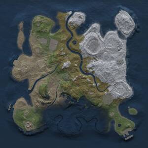 Thumbnail Rust Map: Procedural Map, Size: 3500, Seed: 1244098447, 12 Monuments