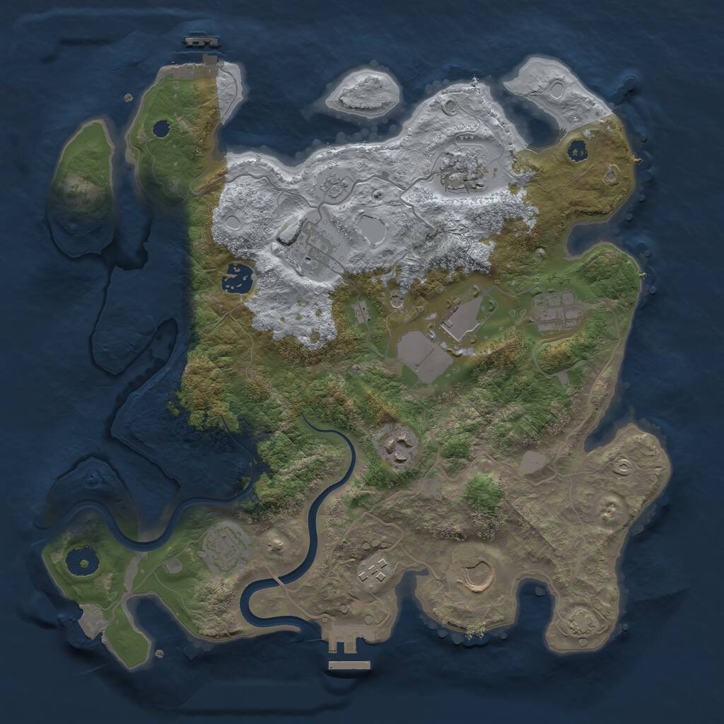 Rust Map: Procedural Map, Size: 3500, Seed: 2019929957, 15 Monuments