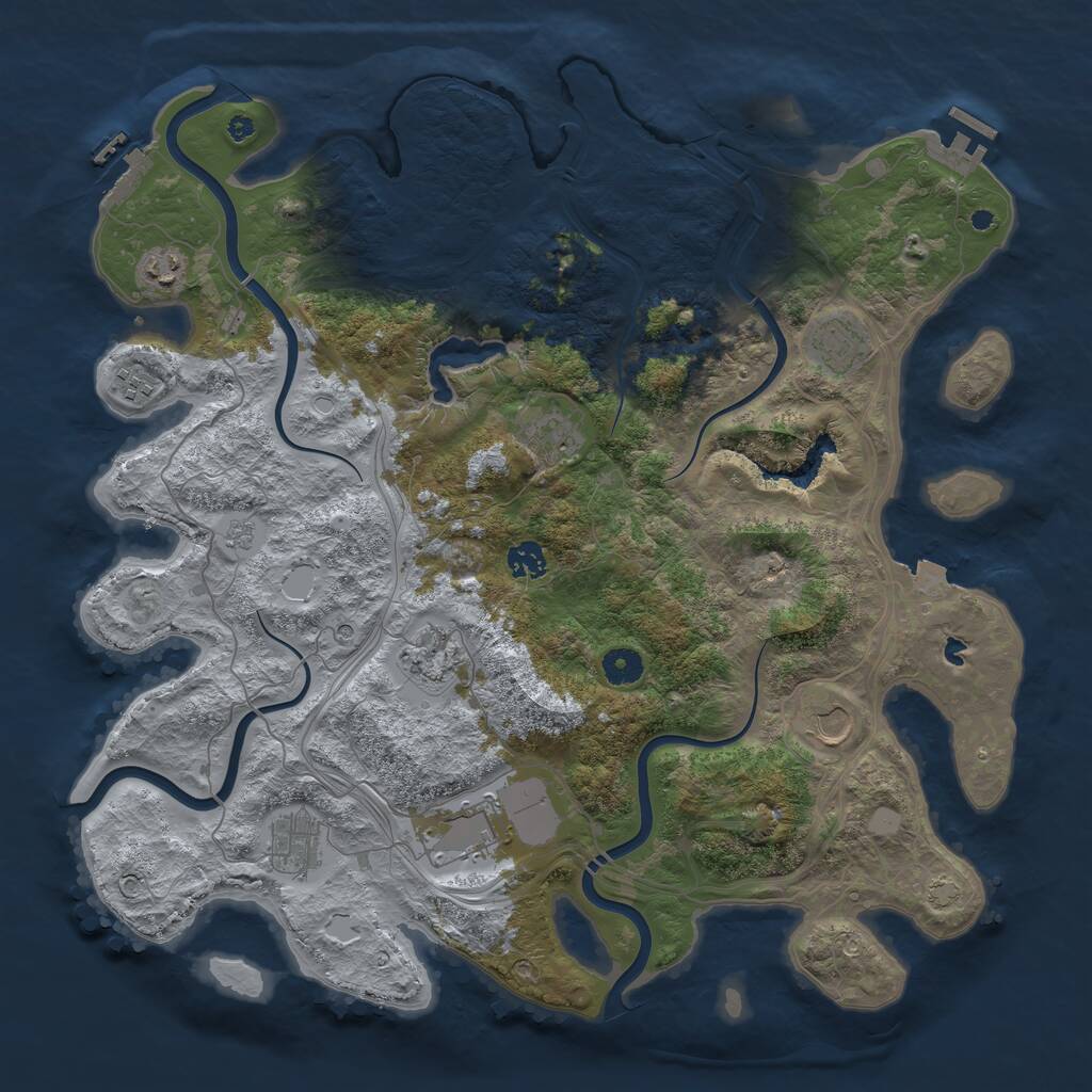 Rust Map: Procedural Map, Size: 4250, Seed: 417643929, 15 Monuments