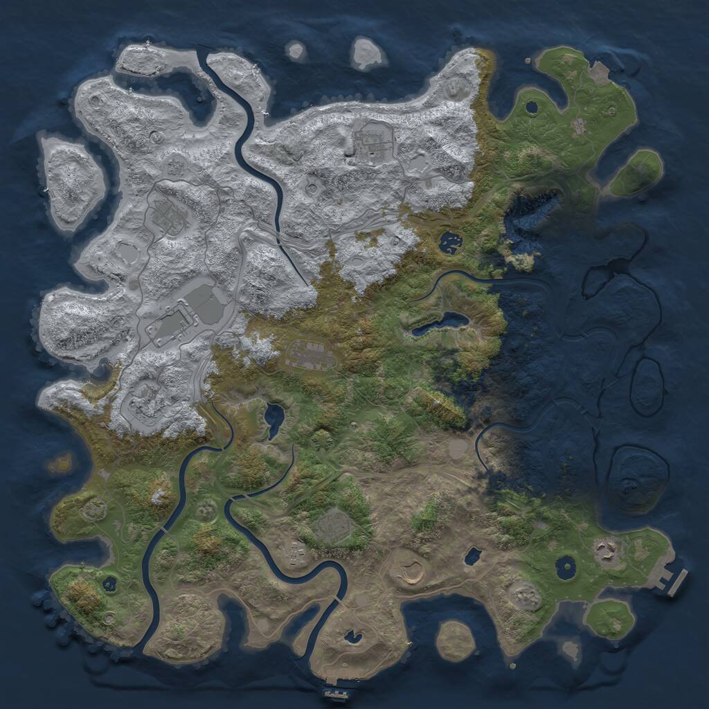 Rust Map: Procedural Map, Size: 4750, Seed: 94124560, 16 Monuments