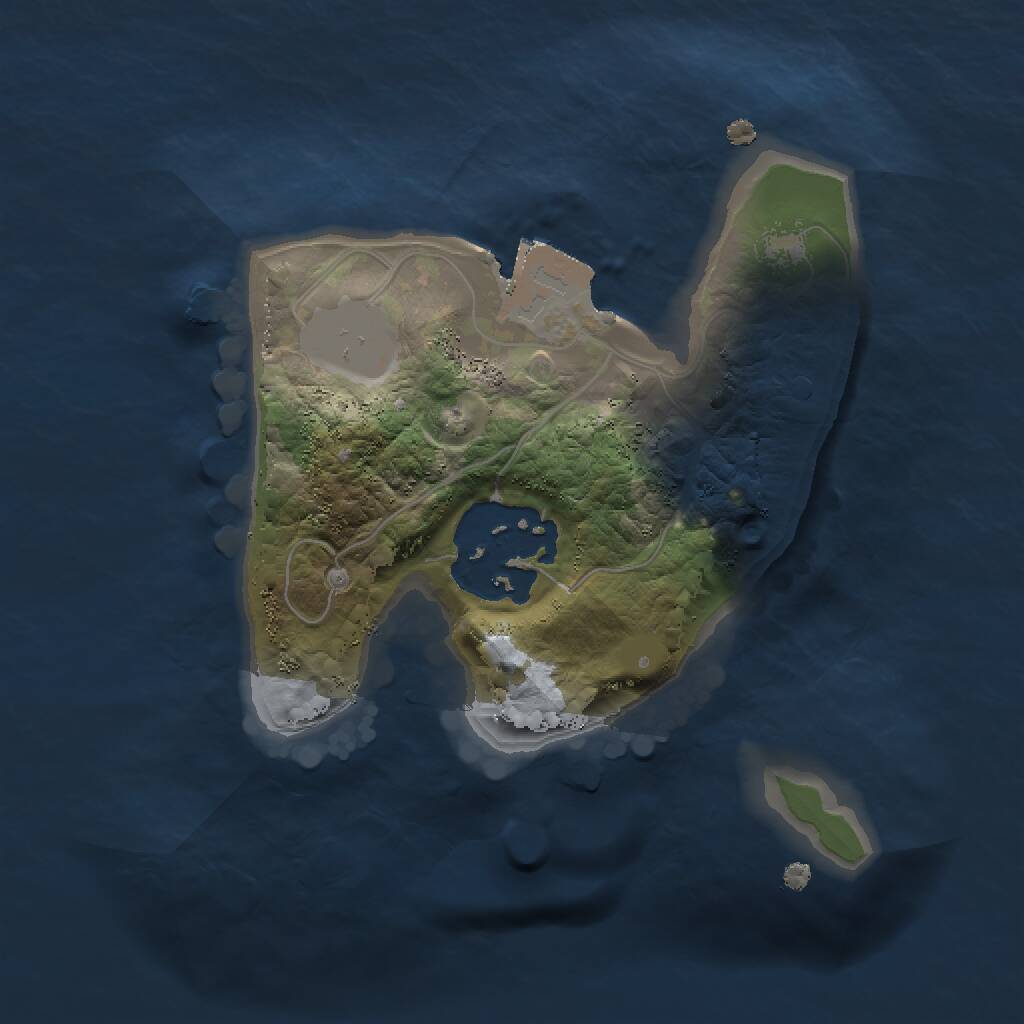 Rust Map: Procedural Map, Size: 1500, Seed: 9765, 2 Monuments