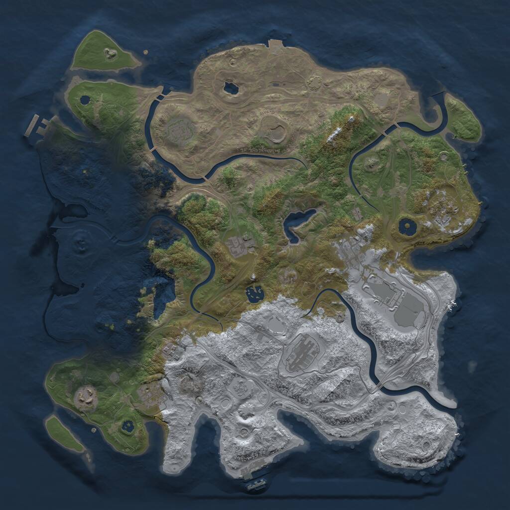 Rust Map: Procedural Map, Size: 4250, Seed: 321685763, 17 Monuments