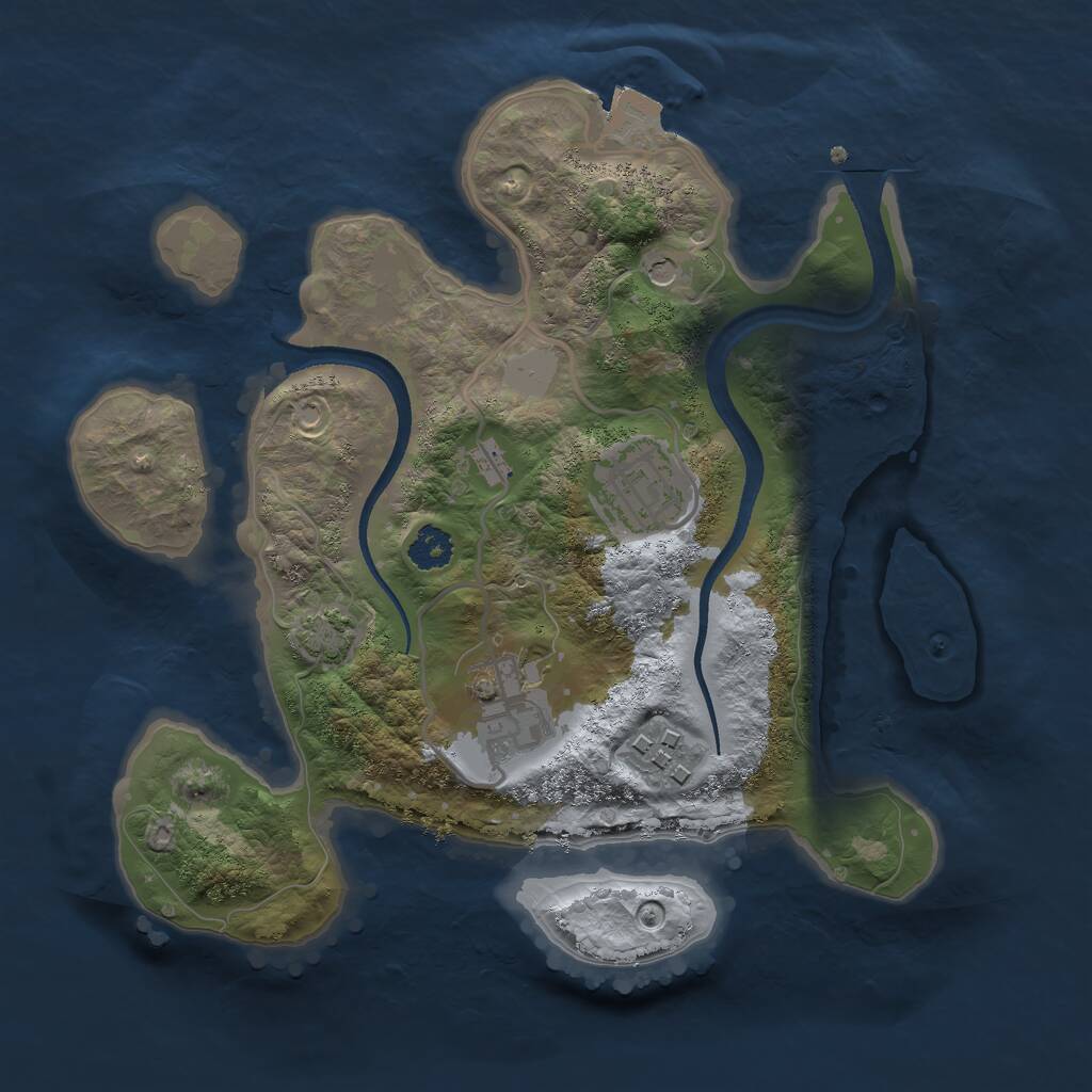 Rust Map: Procedural Map, Size: 2500, Seed: 356479513, 6 Monuments