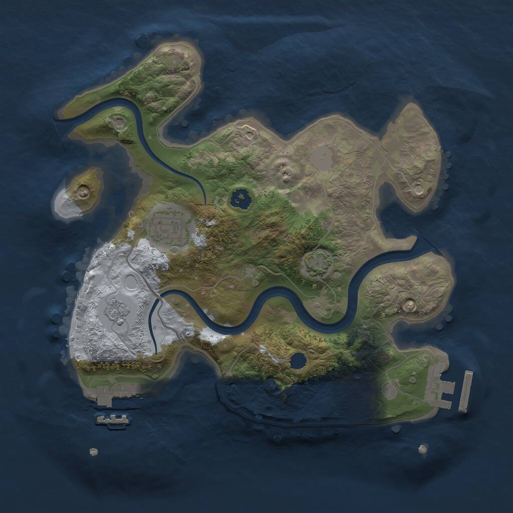 Rust Map: Procedural Map, Size: 2500, Seed: 366028642, 6 Monuments