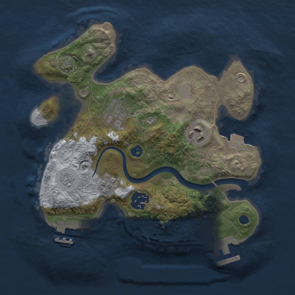 Rust Map: Procedural Map, Size: 2500, Seed: 366028642, 10 Monuments