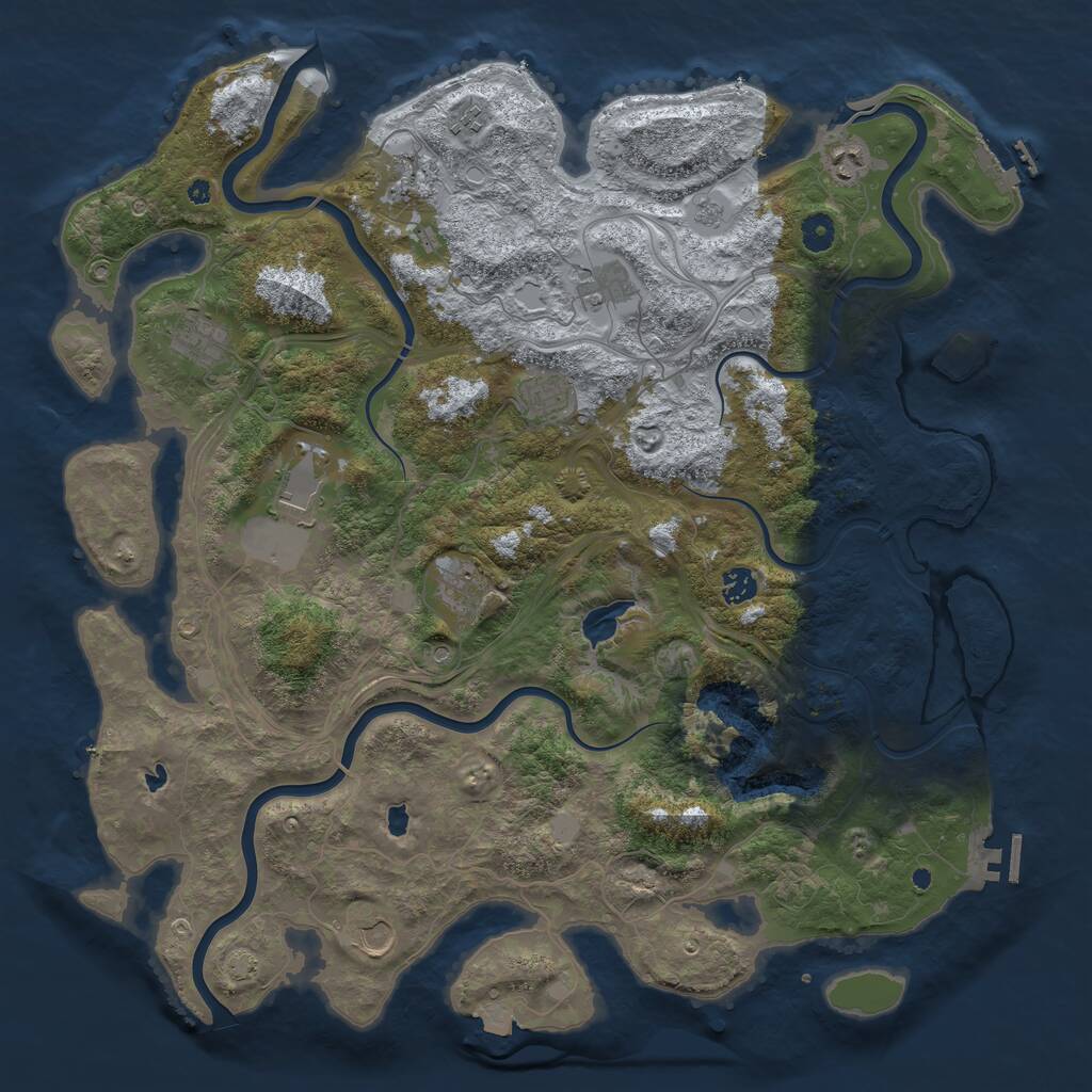 Rust Map: Procedural Map, Size: 4500, Seed: 676767, 16 Monuments