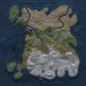 Thumbnail Rust Map: Procedural Map, Size: 3500, Seed: 1884779091, 16 Monuments
