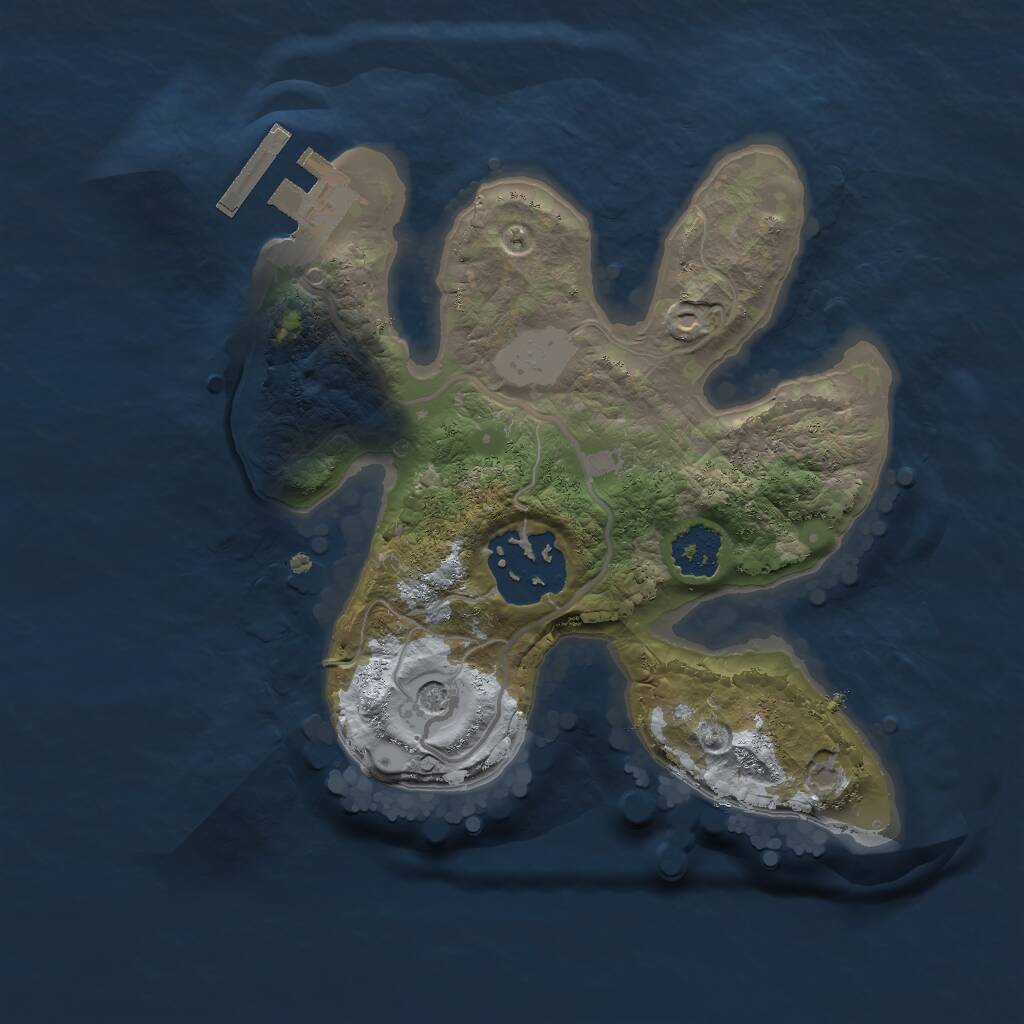 Rust Map: Procedural Map, Size: 2000, Seed: 1532321219, 4 Monuments