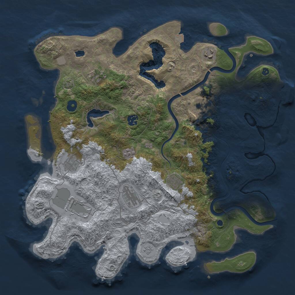 Rust Map: Procedural Map, Size: 4000, Seed: 61541506, 14 Monuments