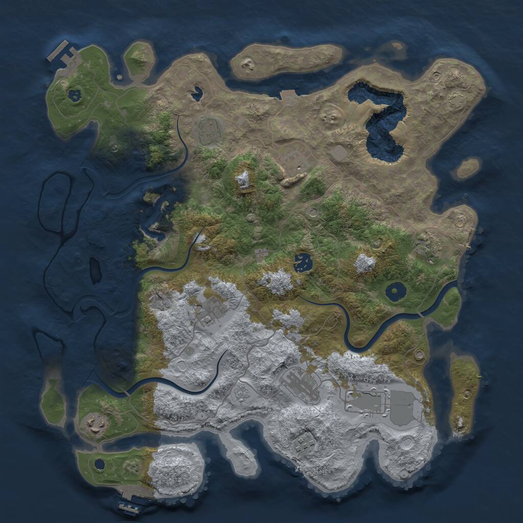 Rust Map: Procedural Map, Size: 4000, Seed: 1613236775, 15 Monuments