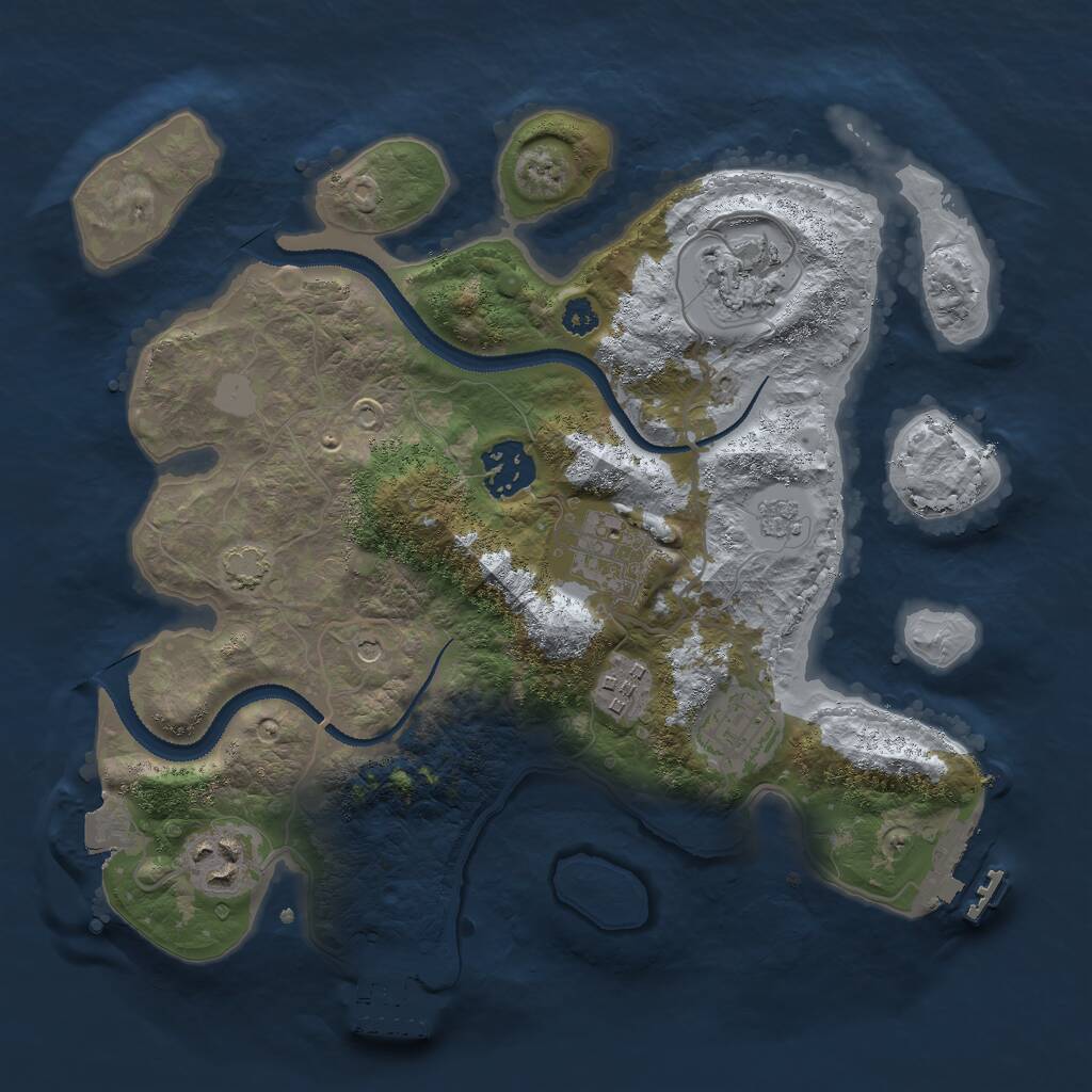Rust Map: Procedural Map, Size: 3000, Seed: 1835087394, 12 Monuments