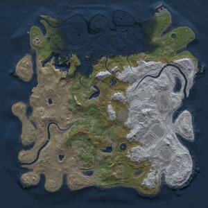 Thumbnail Rust Map: Procedural Map, Size: 4500, Seed: 2026091512, 15 Monuments