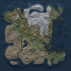 Thumbnail Rust Map: Procedural Map, Size: 4000, Seed: 45634360, 16 Monuments