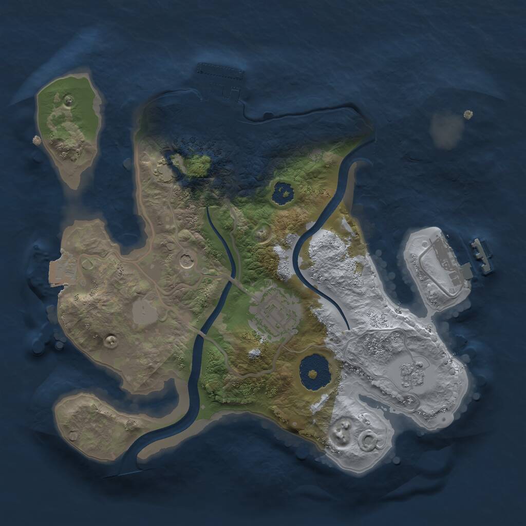 Rust Map: Procedural Map, Size: 2350, Seed: 565992051, 7 Monuments