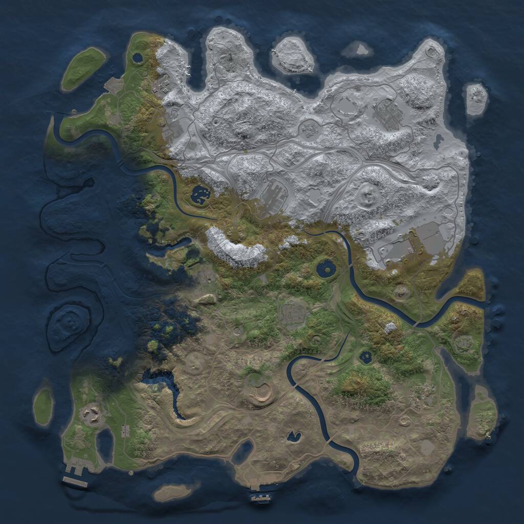 Rust Map: Procedural Map, Size: 4250, Seed: 16156, 17 Monuments