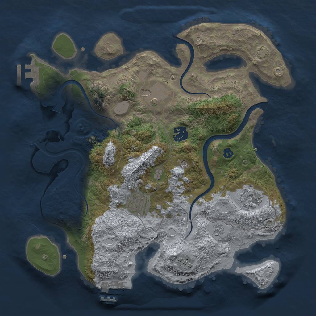 Rust Map: Procedural Map, Size: 3100, Seed: 1455223348, 11 Monuments