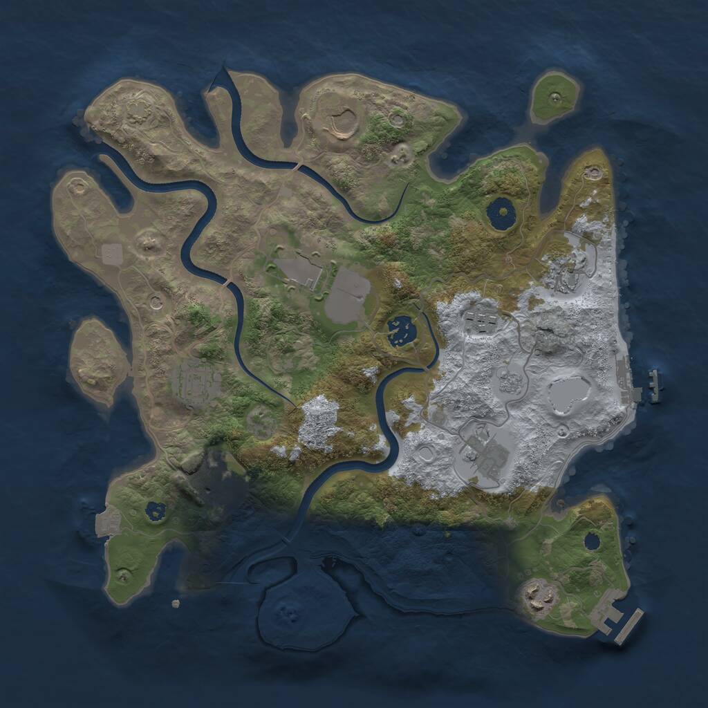 Rust Map: Procedural Map, Size: 3500, Seed: 973028186, 15 Monuments