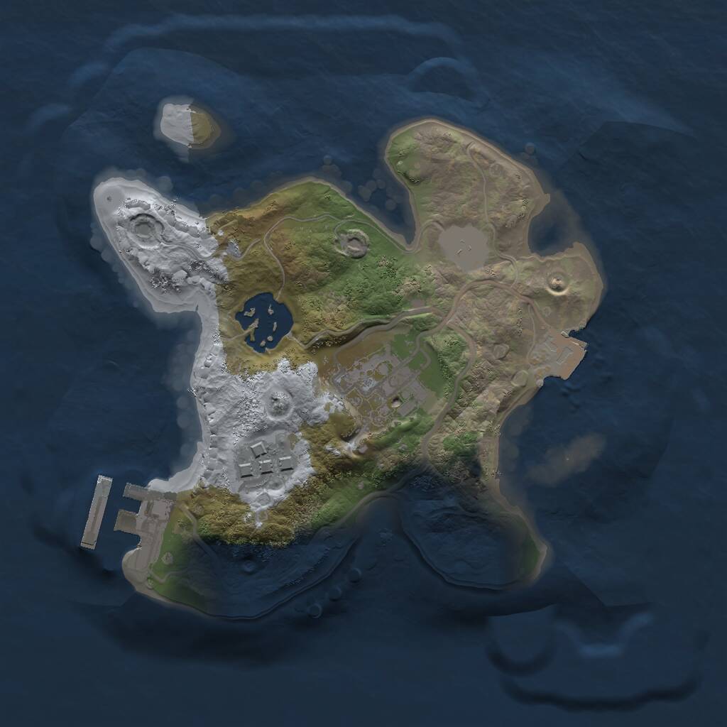 Rust Map: Procedural Map, Size: 2000, Seed: 406416328, 5 Monuments