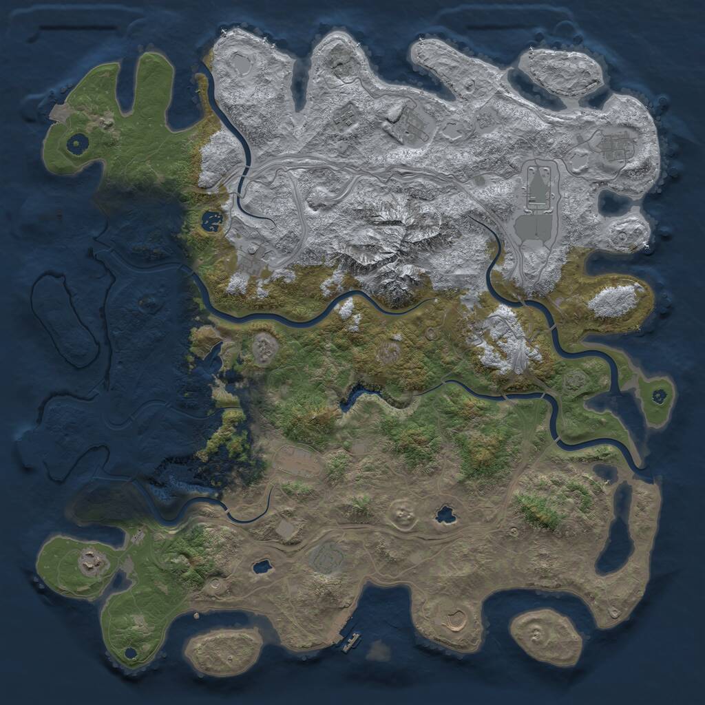 Rust Map: Procedural Map, Size: 5000, Seed: 1820127631, 17 Monuments
