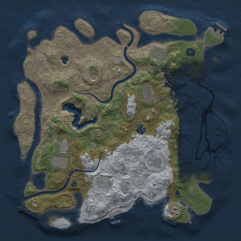 Rust Map: Procedural Map, Size: 4000, Seed: 1491245676, 15 Monuments