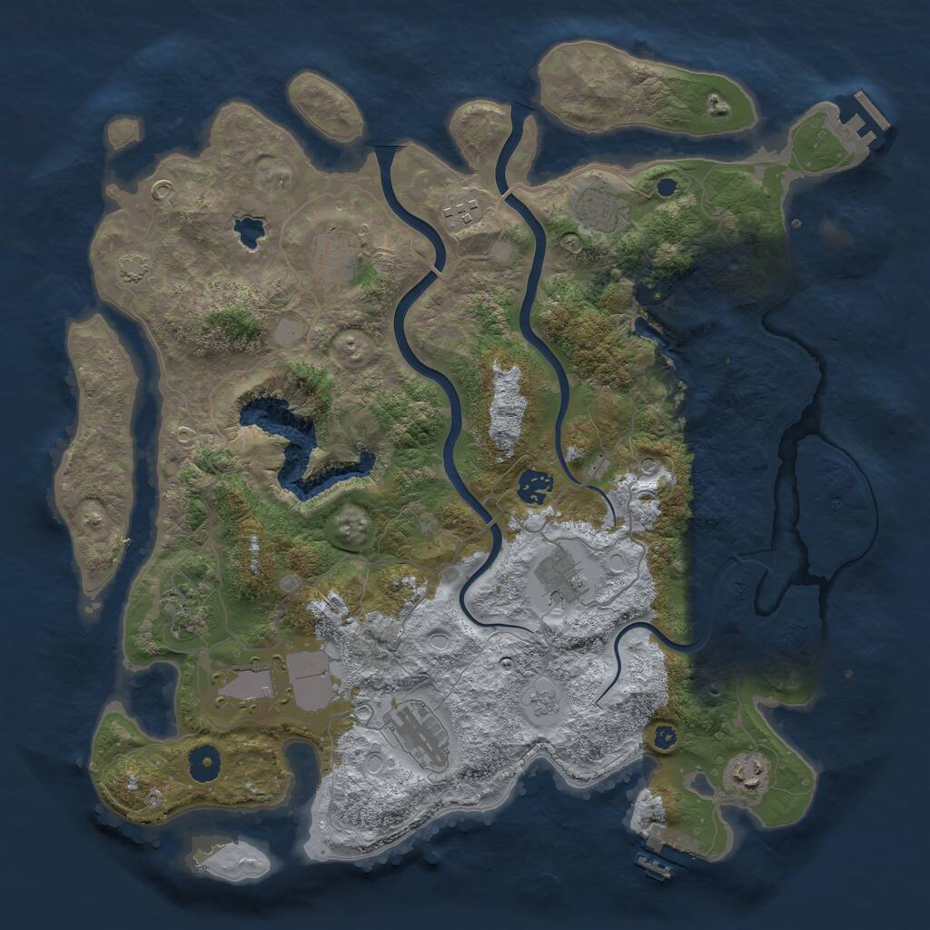 Rust Map: Procedural Map, Size: 4000, Seed: 1491245676, 15 Monuments