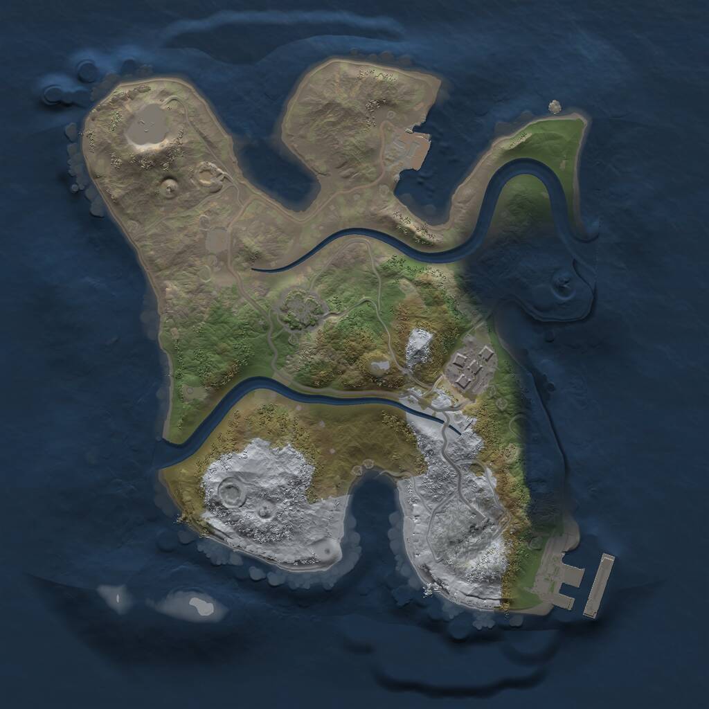 Rust Map: Procedural Map, Size: 2200, Seed: 4678033, 4 Monuments