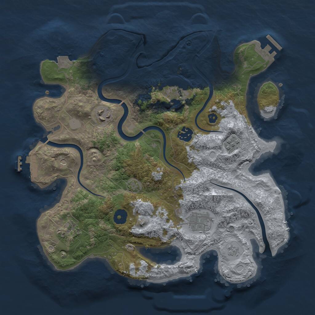 Rust Map: Procedural Map, Size: 3250, Seed: 2026507644, 12 Monuments