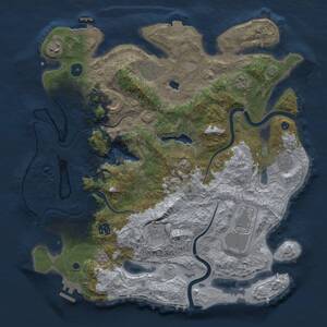 Thumbnail Rust Map: Procedural Map, Size: 4000, Seed: 327778460, 15 Monuments