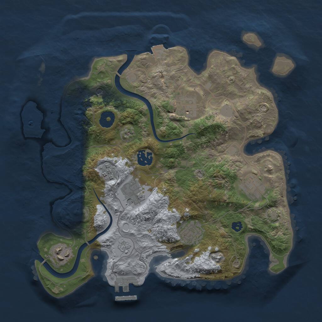 Rust Map: Procedural Map, Size: 3000, Seed: 352728159, 12 Monuments
