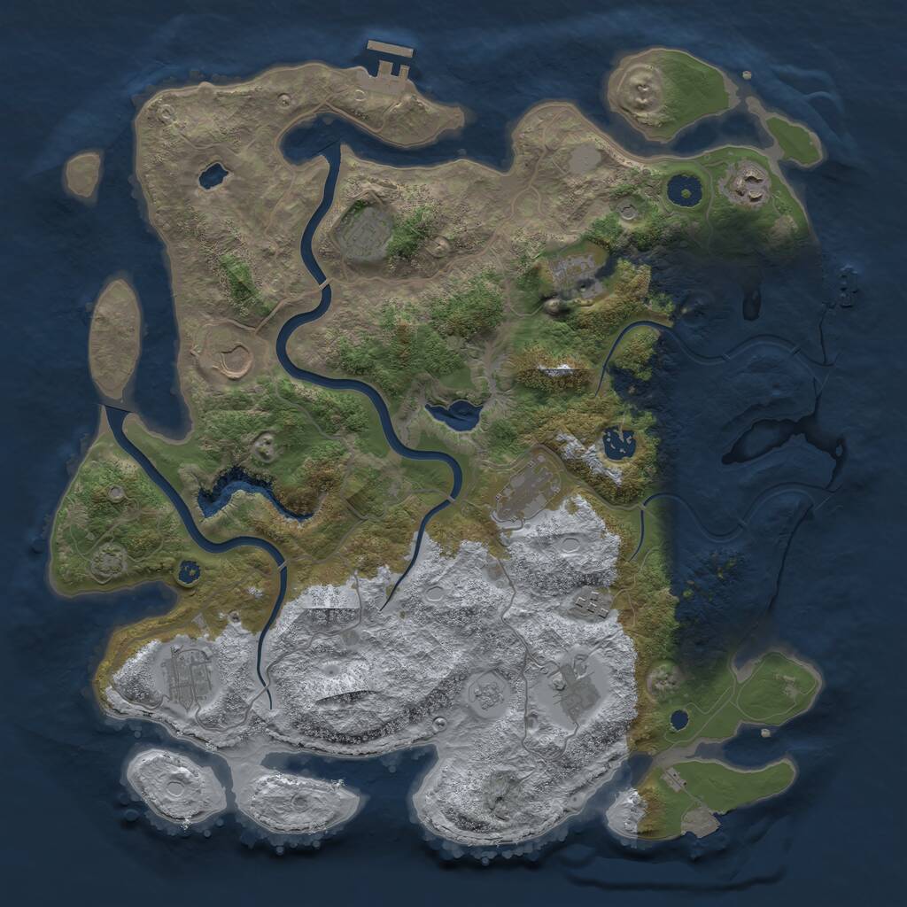 Rust Map: Procedural Map, Size: 4000, Seed: 1486732030, 15 Monuments