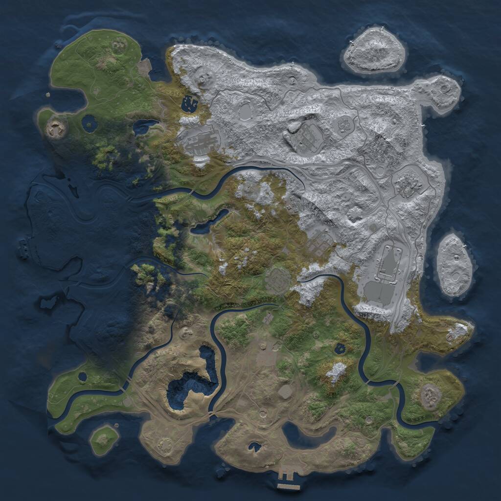 Rust Map: Procedural Map, Size: 4500, Seed: 6987985, 16 Monuments