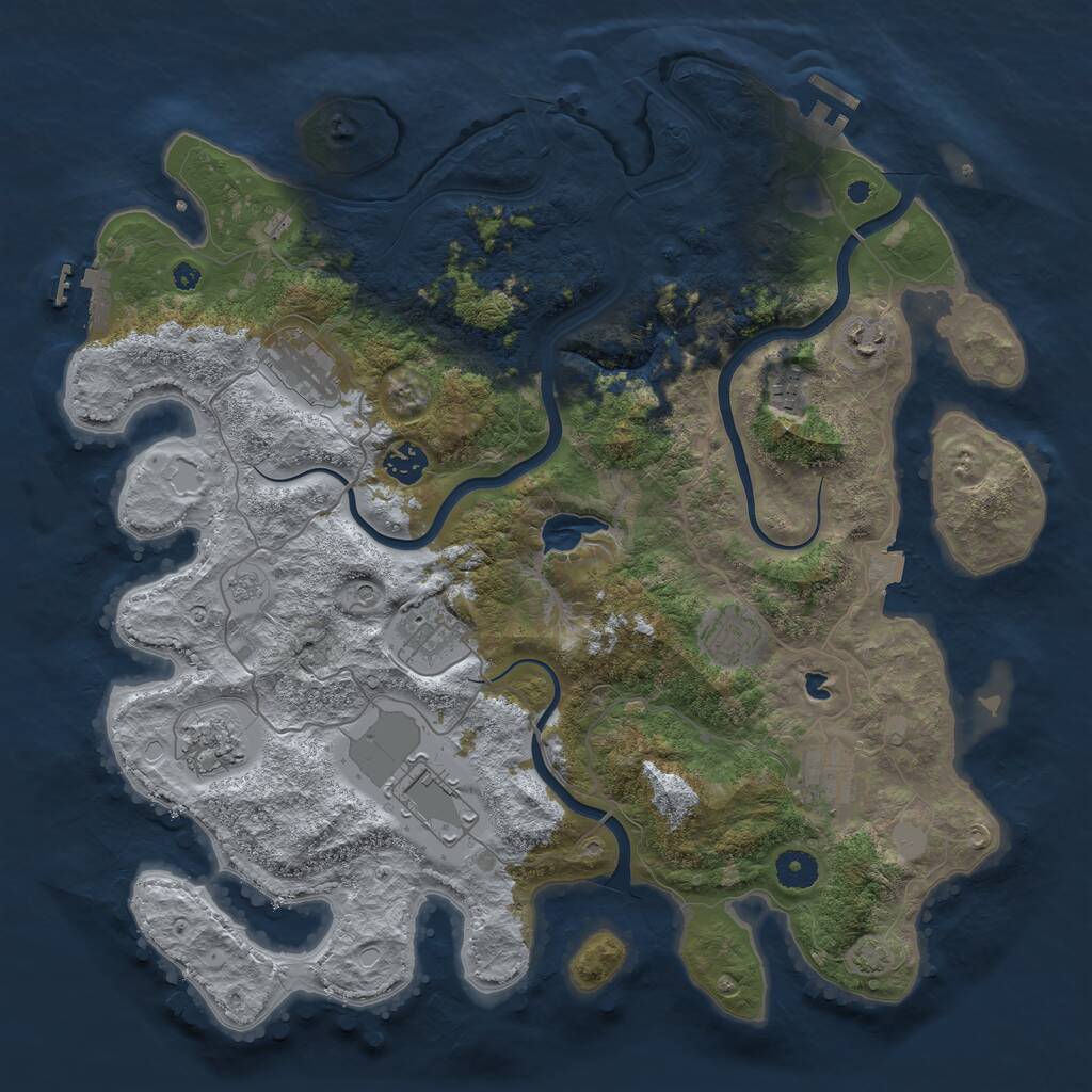 Rust Map: Procedural Map, Size: 4000, Seed: 1754628910, 15 Monuments