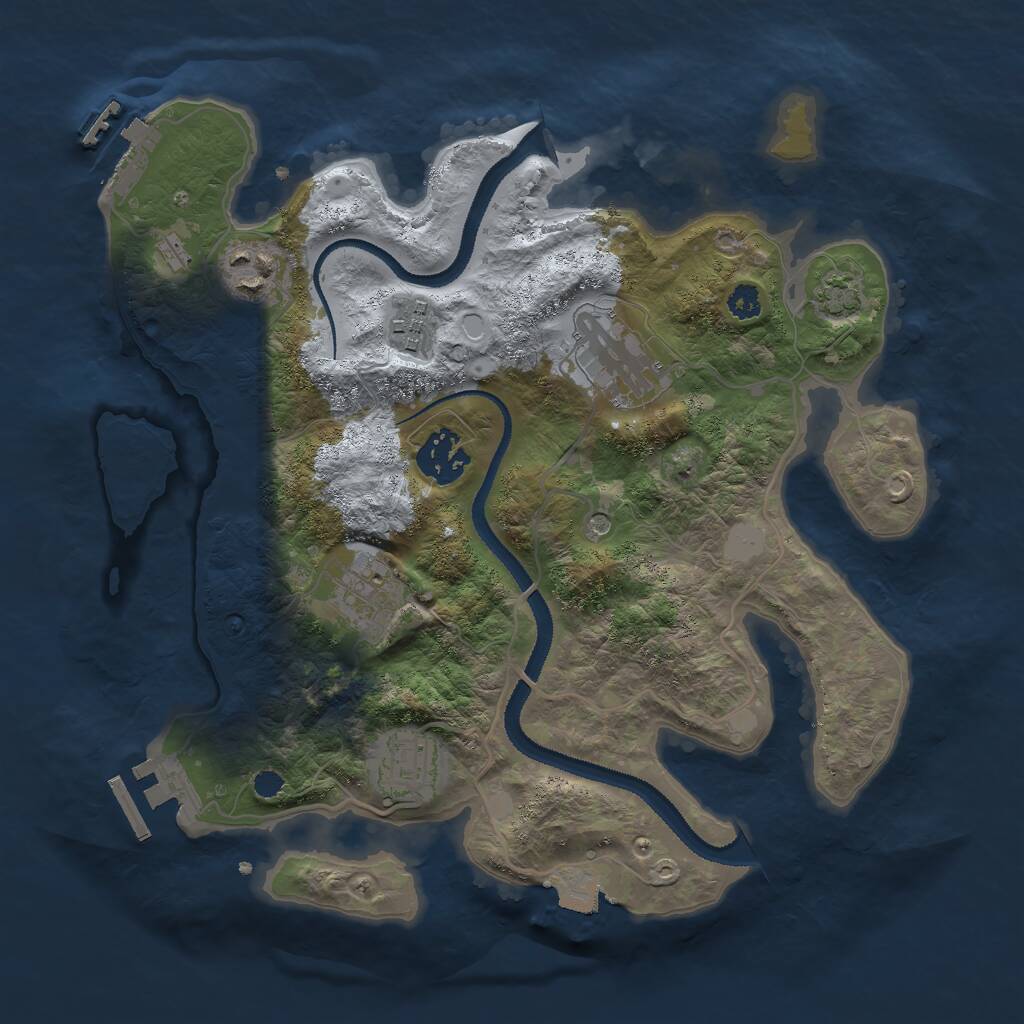 Rust Map: Procedural Map, Size: 3000, Seed: 30608, 11 Monuments