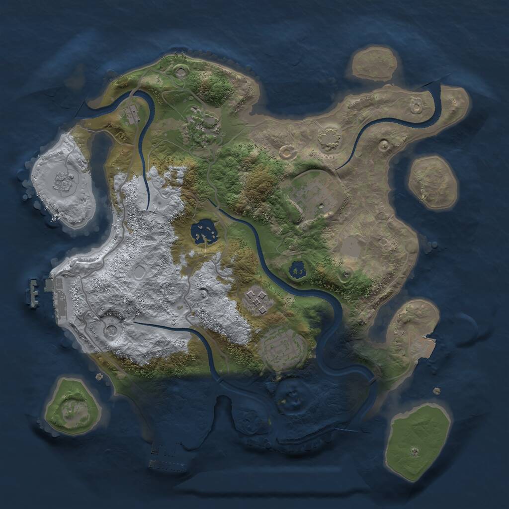 Rust Map: Procedural Map, Size: 2900, Seed: 1256077586, 11 Monuments