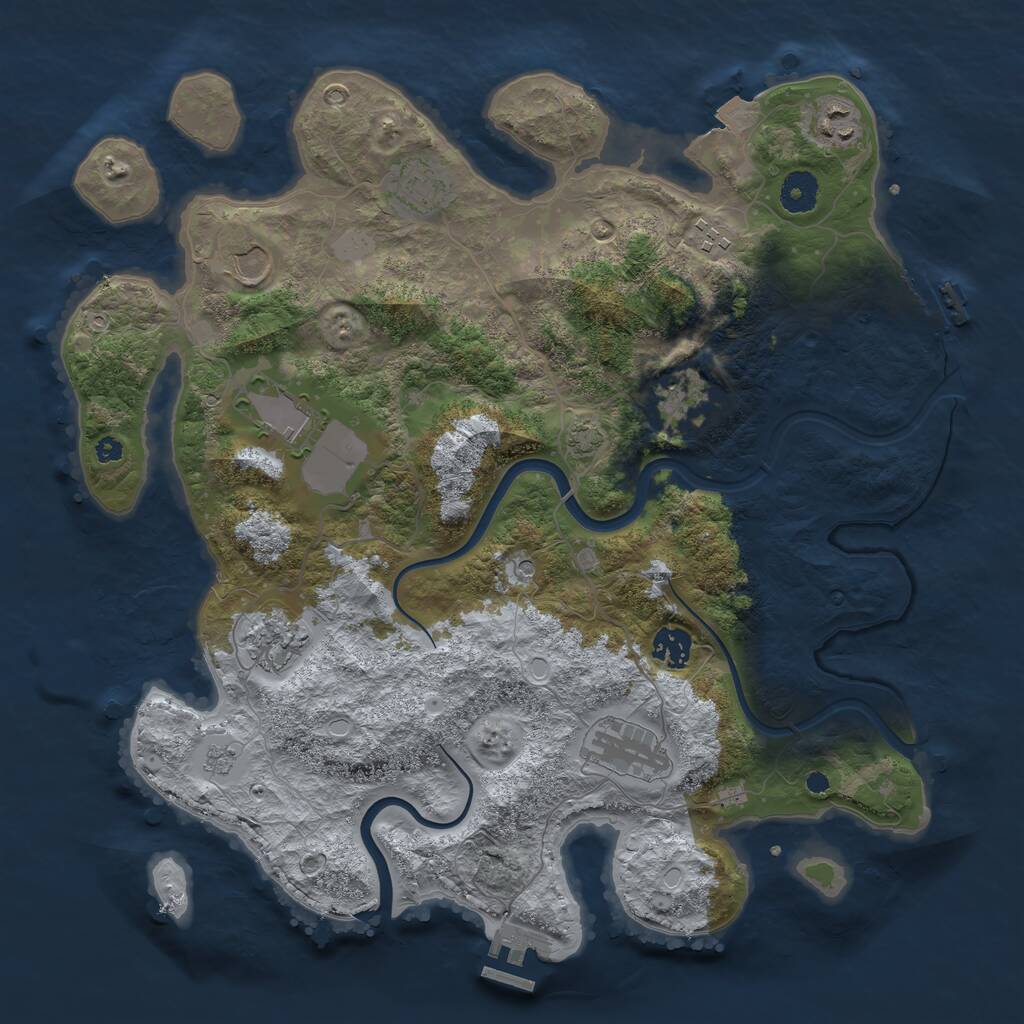 Rust Map: Procedural Map, Size: 3828, Seed: 6738, 15 Monuments