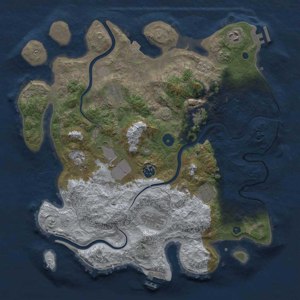 Rust Map: Procedural Map, Size: 3828, Seed: 6738, 15 Monuments