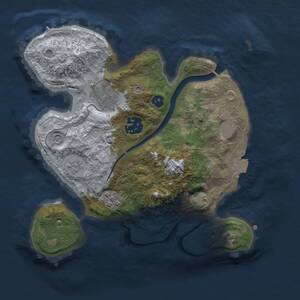 Thumbnail Rust Map: Procedural Map, Size: 2500, Seed: 2123655848, 7 Monuments