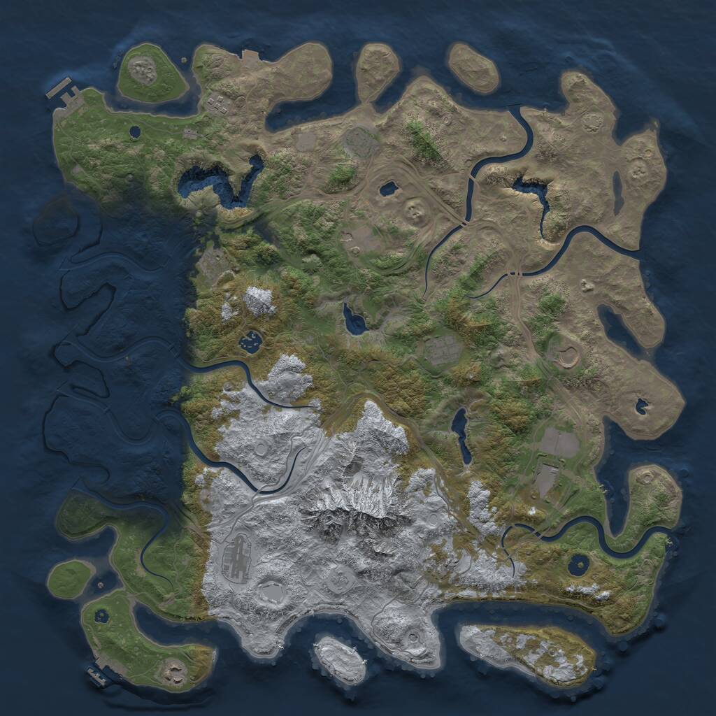 Rust Map: Procedural Map, Size: 5000, Seed: 292380239, 17 Monuments
