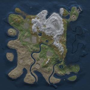 Thumbnail Rust Map: Procedural Map, Size: 3500, Seed: 681709305, 13 Monuments
