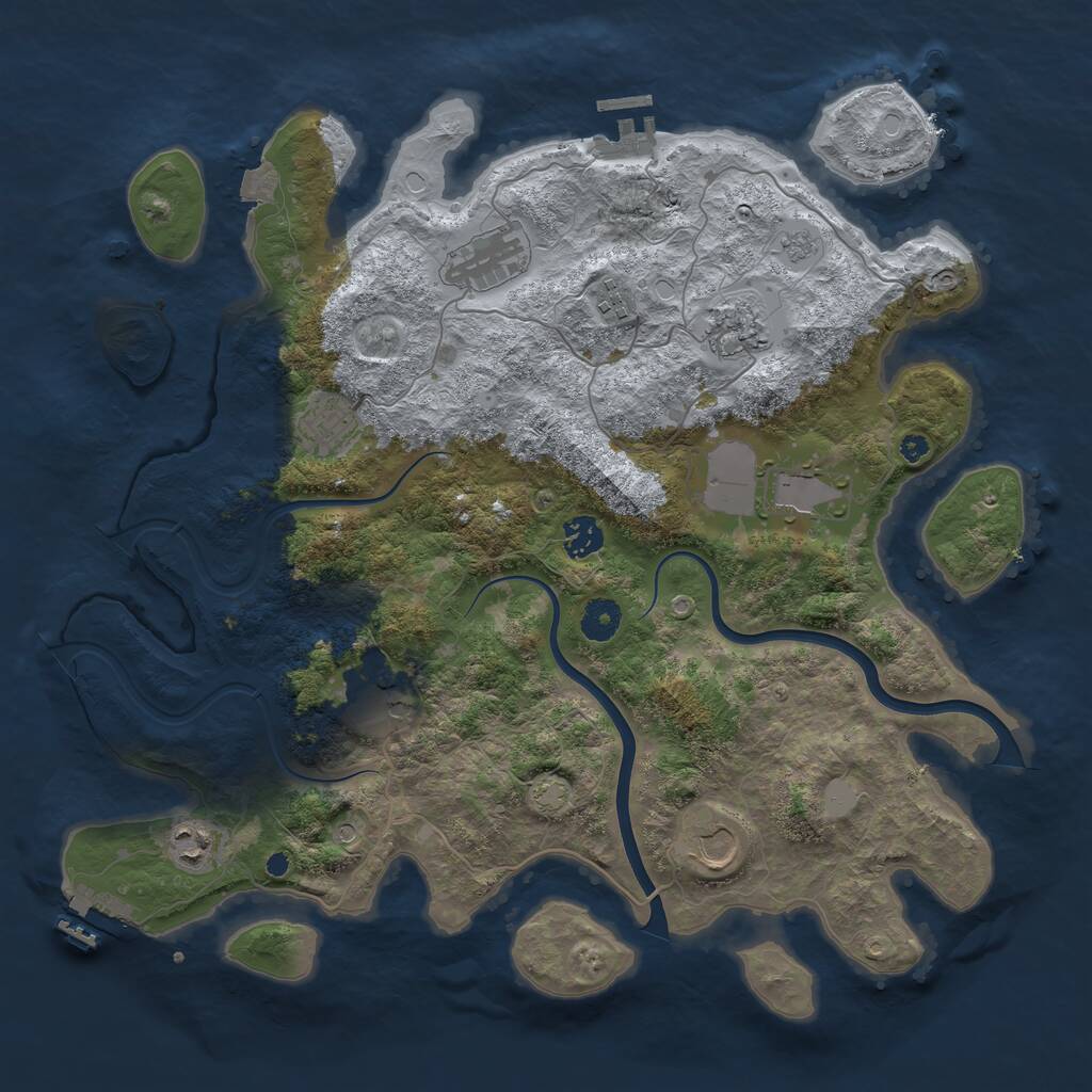 Rust Map: Procedural Map, Size: 3950, Seed: 363, 15 Monuments