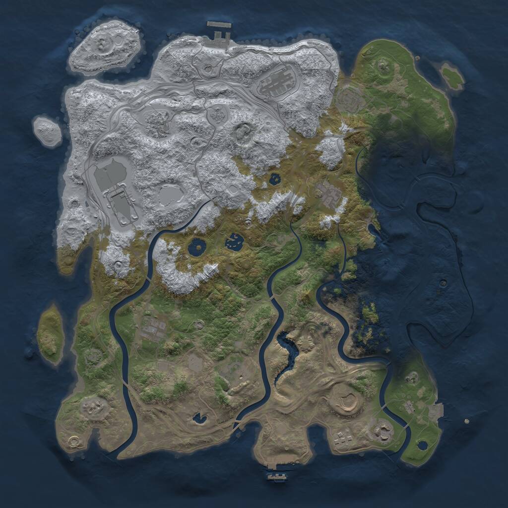 Rust Map: Procedural Map, Size: 4250, Seed: 2072093944, 17 Monuments