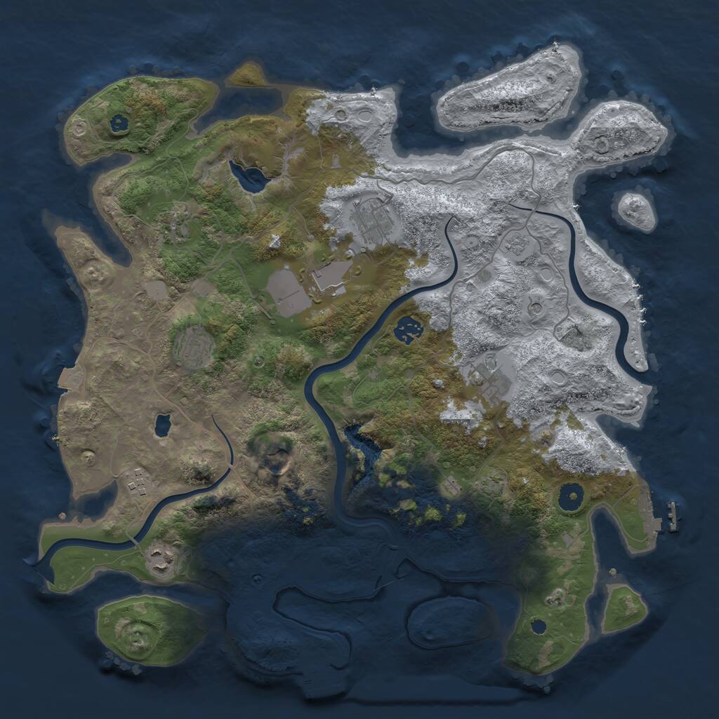 Rust Map: Procedural Map, Size: 4000, Seed: 845634, 15 Monuments